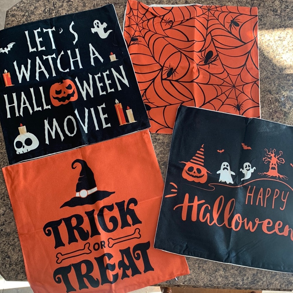 4 Halloween pillow covers
